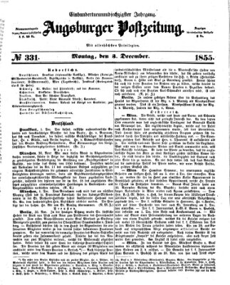 Augsburger Postzeitung Montag 3. Dezember 1855