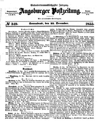 Augsburger Postzeitung Samstag 22. Dezember 1855