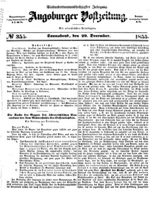 Augsburger Postzeitung Samstag 29. Dezember 1855