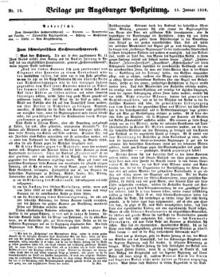 Augsburger Postzeitung Dienstag 15. Januar 1856