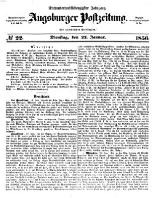 Augsburger Postzeitung Dienstag 22. Januar 1856