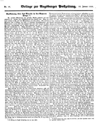 Augsburger Postzeitung Dienstag 22. Januar 1856