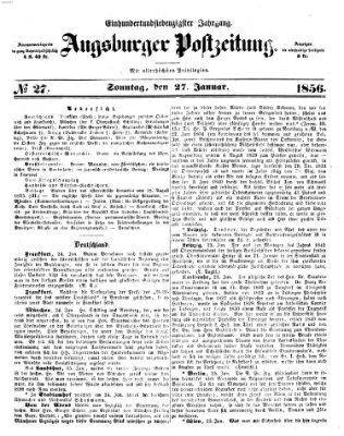 Augsburger Postzeitung Sonntag 27. Januar 1856
