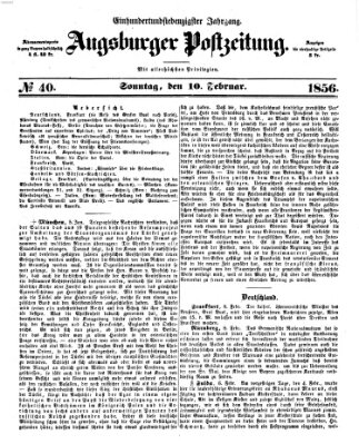 Augsburger Postzeitung Sonntag 10. Februar 1856