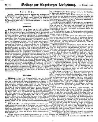 Augsburger Postzeitung Sonntag 10. Februar 1856