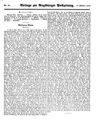 Augsburger Postzeitung Mittwoch 13. Februar 1856
