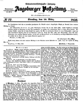 Augsburger Postzeitung Dienstag 18. März 1856