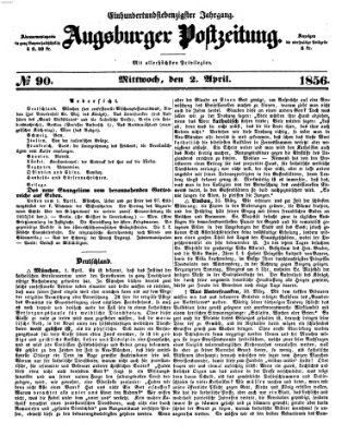 Augsburger Postzeitung Mittwoch 2. April 1856