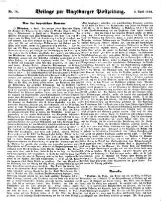 Augsburger Postzeitung Donnerstag 3. April 1856