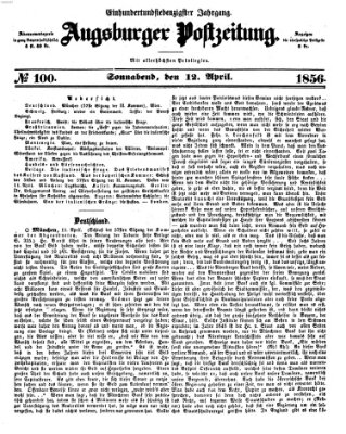 Augsburger Postzeitung Samstag 12. April 1856