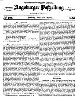 Augsburger Postzeitung Freitag 18. April 1856