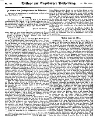 Augsburger Postzeitung Donnerstag 29. Mai 1856