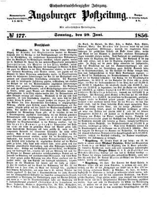 Augsburger Postzeitung Sonntag 29. Juni 1856