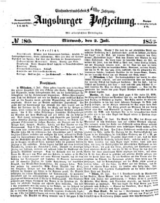Augsburger Postzeitung Mittwoch 2. Juli 1856