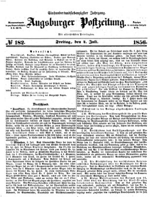 Augsburger Postzeitung Freitag 4. Juli 1856