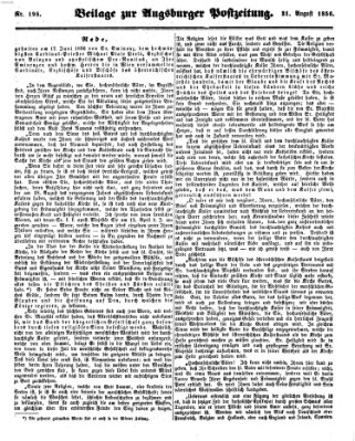 Augsburger Postzeitung Sonntag 31. August 1856