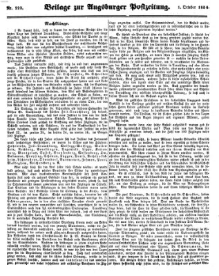 Augsburger Postzeitung Mittwoch 1. Oktober 1856
