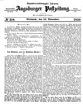 Augsburger Postzeitung Mittwoch 19. November 1856