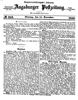 Augsburger Postzeitung Montag 15. Dezember 1856