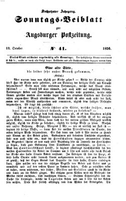 Augsburger Postzeitung Sonntag 12. Oktober 1856