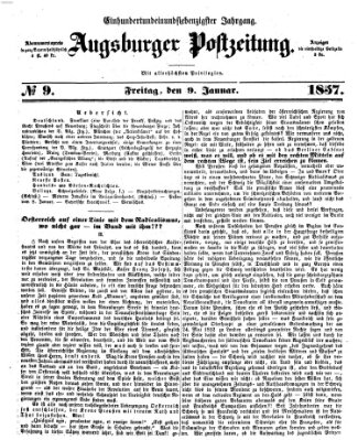 Augsburger Postzeitung Freitag 9. Januar 1857
