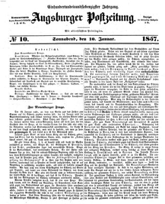 Augsburger Postzeitung Samstag 10. Januar 1857