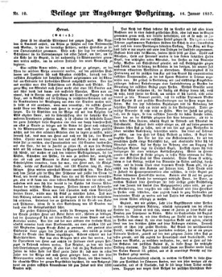 Augsburger Postzeitung Freitag 16. Januar 1857