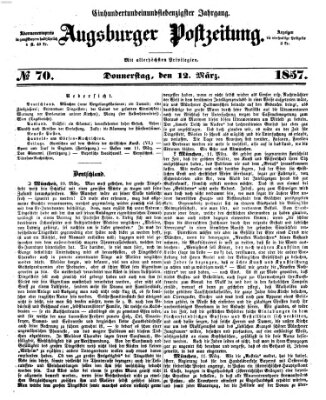 Augsburger Postzeitung Donnerstag 12. März 1857