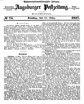 Augsburger Postzeitung Dienstag 17. März 1857