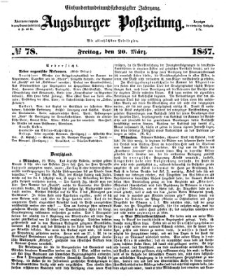 Augsburger Postzeitung Freitag 20. März 1857
