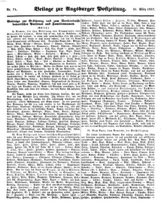Augsburger Postzeitung Dienstag 31. März 1857