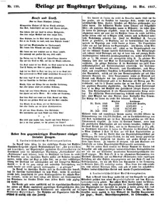 Augsburger Postzeitung Samstag 30. Mai 1857