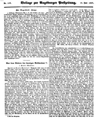 Augsburger Postzeitung Dienstag 16. Juni 1857