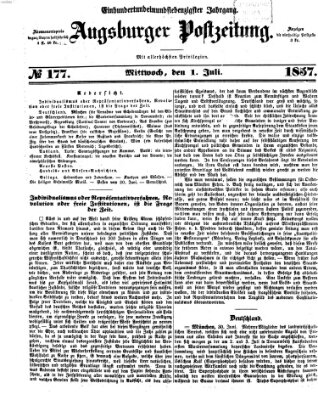 Augsburger Postzeitung Mittwoch 1. Juli 1857