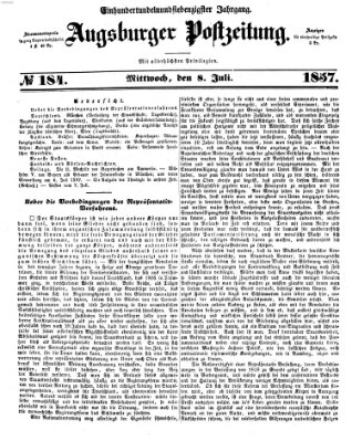 Augsburger Postzeitung Mittwoch 8. Juli 1857