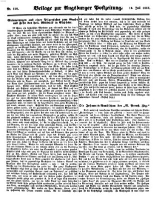 Augsburger Postzeitung Donnerstag 16. Juli 1857