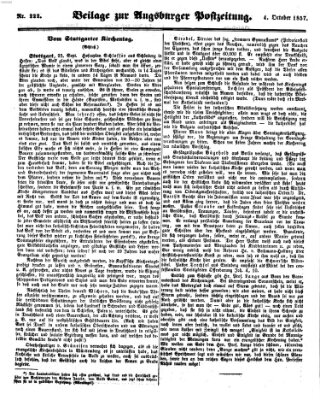 Augsburger Postzeitung Sonntag 4. Oktober 1857