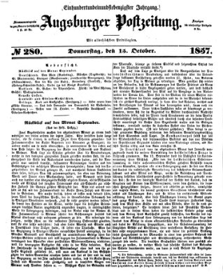 Augsburger Postzeitung Donnerstag 15. Oktober 1857