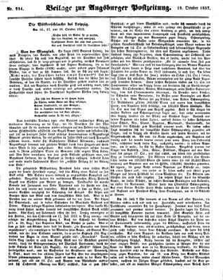 Augsburger Postzeitung Sonntag 18. Oktober 1857