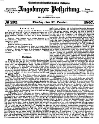 Augsburger Postzeitung Dienstag 27. Oktober 1857