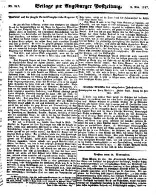 Augsburger Postzeitung Dienstag 3. November 1857