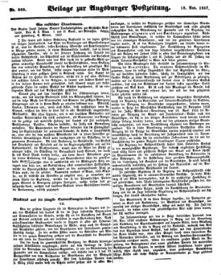 Augsburger Postzeitung Mittwoch 18. November 1857