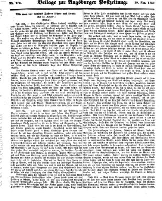 Augsburger Postzeitung Sonntag 29. November 1857