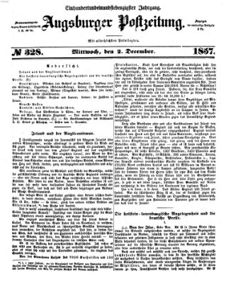 Augsburger Postzeitung Mittwoch 2. Dezember 1857