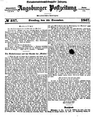 Augsburger Postzeitung Dienstag 22. Dezember 1857