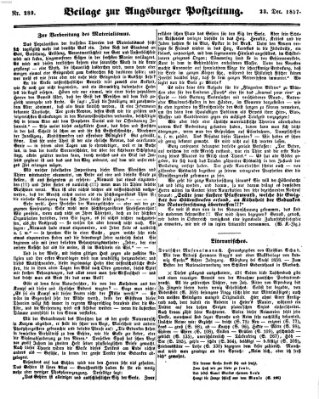 Augsburger Postzeitung Mittwoch 23. Dezember 1857