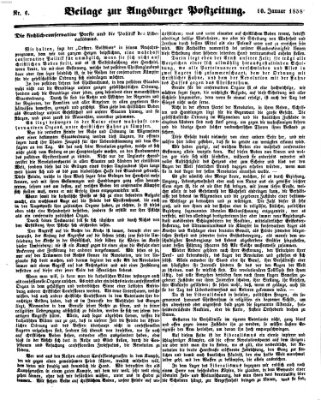 Augsburger Postzeitung Sonntag 10. Januar 1858