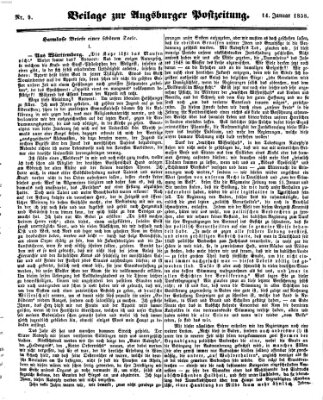 Augsburger Postzeitung Donnerstag 14. Januar 1858