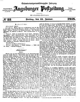 Augsburger Postzeitung Freitag 22. Januar 1858