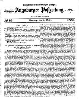 Augsburger Postzeitung Montag 8. März 1858